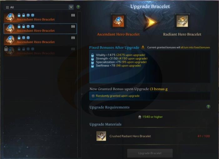 Lost Ark Upgrading Bracelets